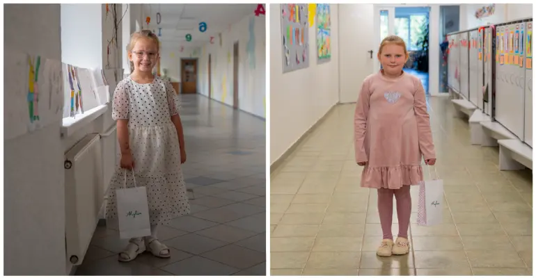 Priešmokyklinukės Amelija ir Saulė – apie pirmąsias dienas mokykloje, norą mokytis ir televizijos laidos įkvėptą profesijos pasirinkimą