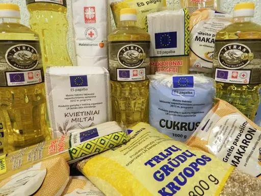 Parama maisto produktais ir higienos prekėmis Jurbarko rajone