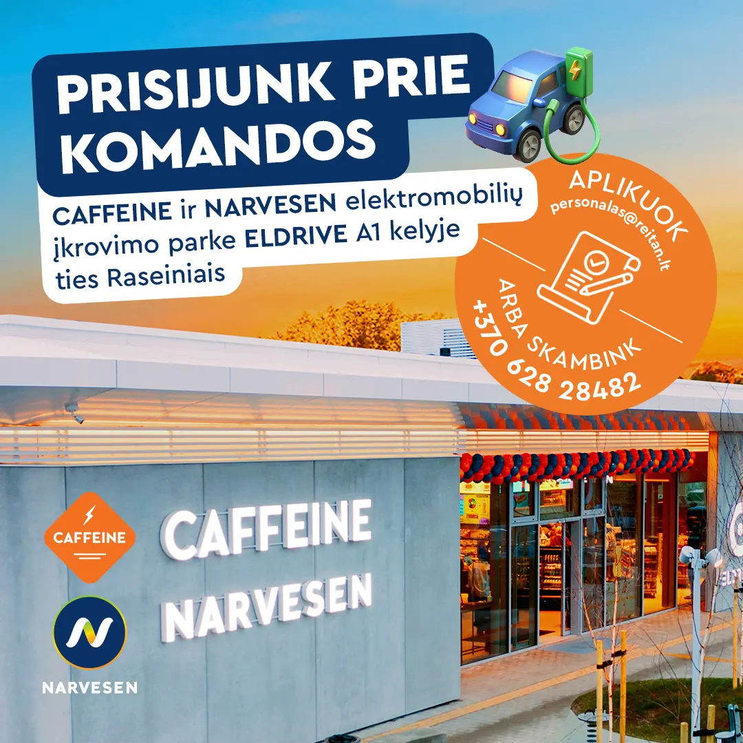 Ieškome baristos-pardavėjo Caffeine ir Narvesen įkrovimo parke Verėduvoje, Raseinių rajone!