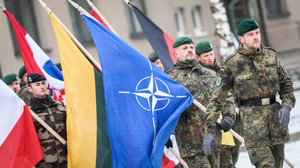 Istorinis įvykis Kaune – NATO daugianacionalinės kovinės grupės vadovavimo perdavimo ceremonija Santakos parke
