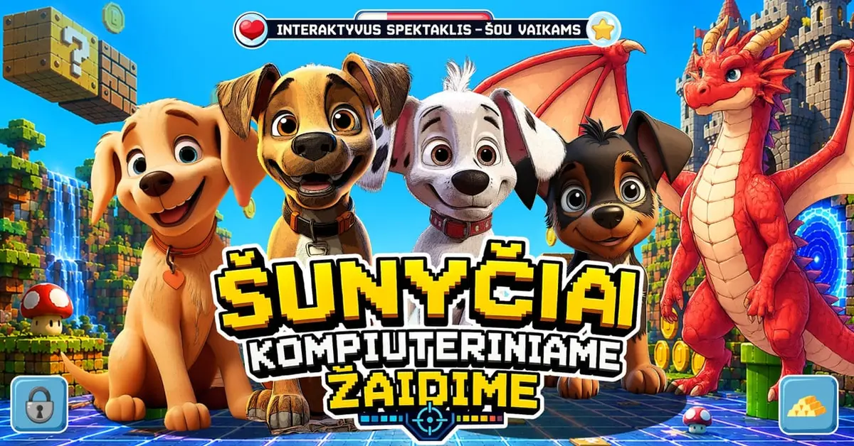 Interaktyvus spektaklis vaikams ''Šunyčiai kompiuteriniame žaidime'' | Kėdainiai