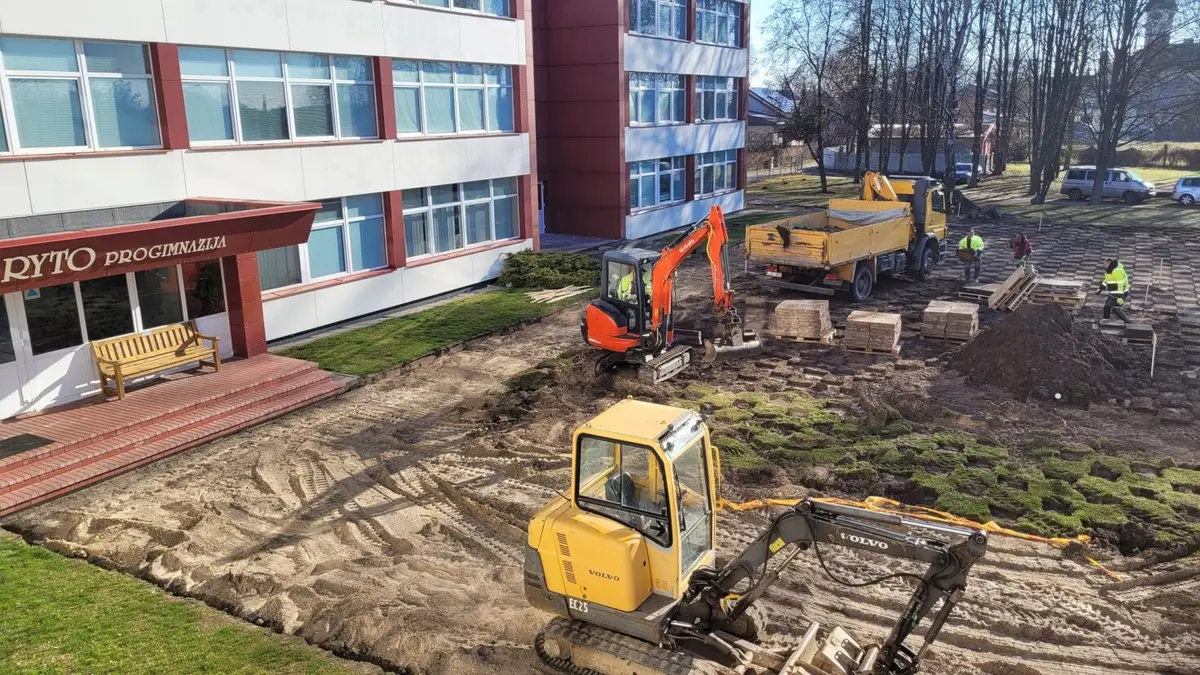 Marijampolės „Ryto“ progimnazijoje įsibėgėja atnaujinimo darbai