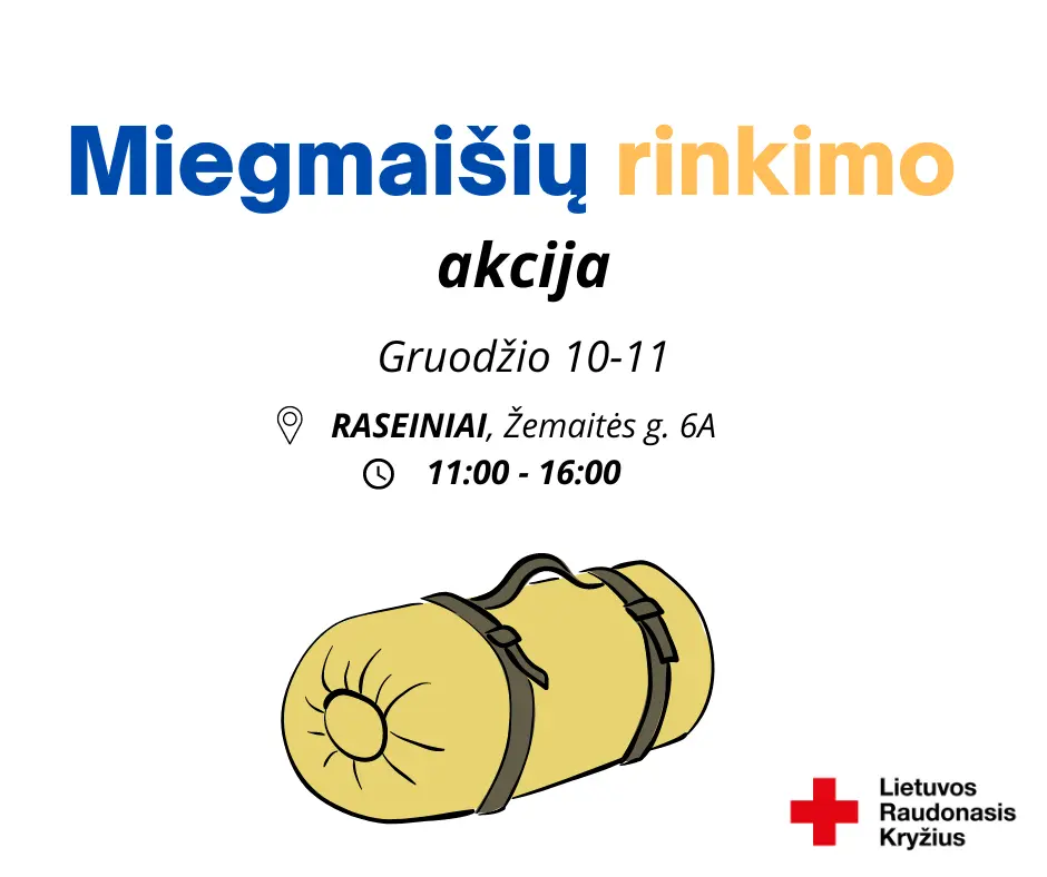 Miegmaišių rinkimo akcija visoje šalyje. Kviečiame prisidėti Raseinių krašto gyventojus
