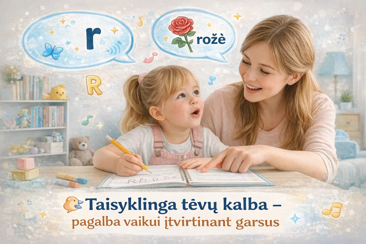 Taisyklinga tėvų kalba – pagalba vaikui įtvirtinant garsus