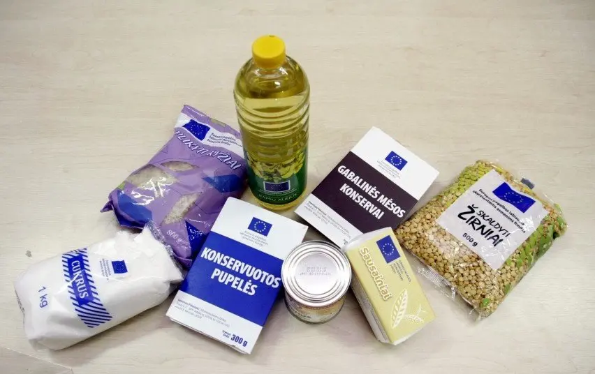 Bus dalijami maisto produktai labiausiai skurstantiems asmenims