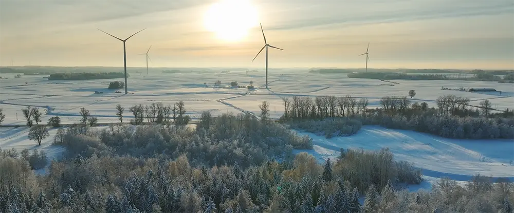 Itin greitai statomas vėjo jėgainių parkas Šilalėje jau teikia elektros energiją