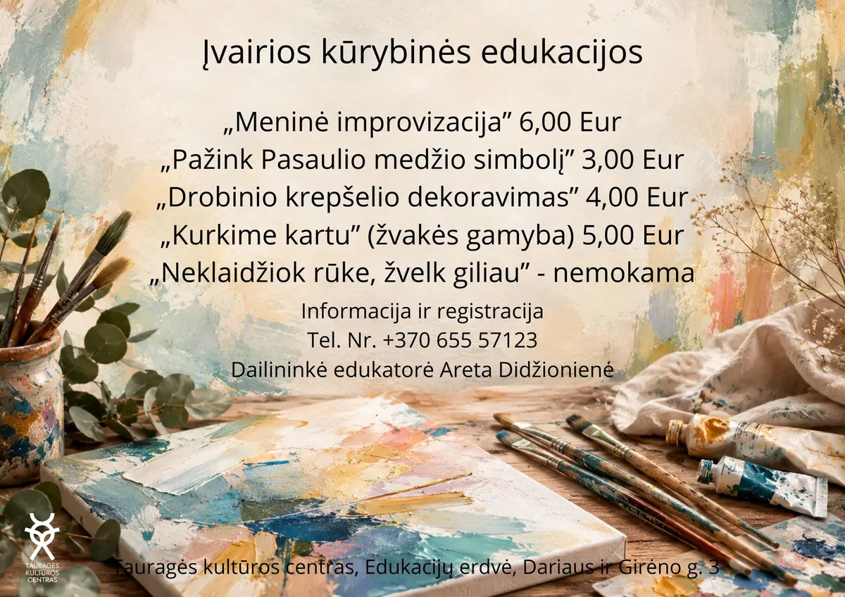Kviečiame į šventines edukacijas!