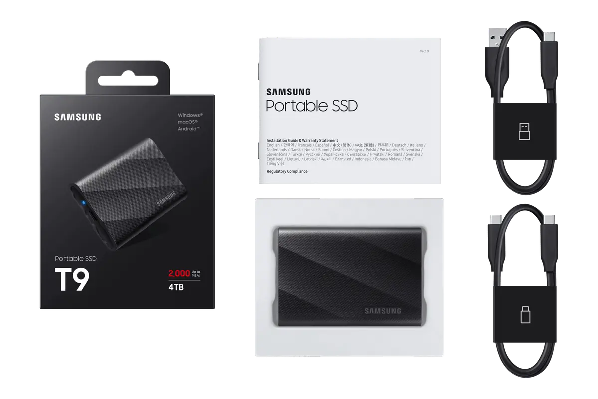 Prekyboje pasirodė „Samsung T9“ išorinė SSD atmintinė: 4 TB talpa, banko kortelės dydis ir dvigubai didesnis greitis