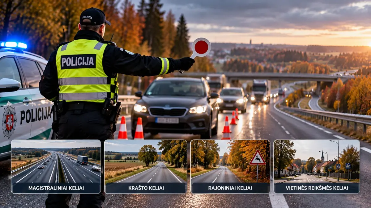 Lapkritį šalies keliuose organizuojamos prevencinės priemonės