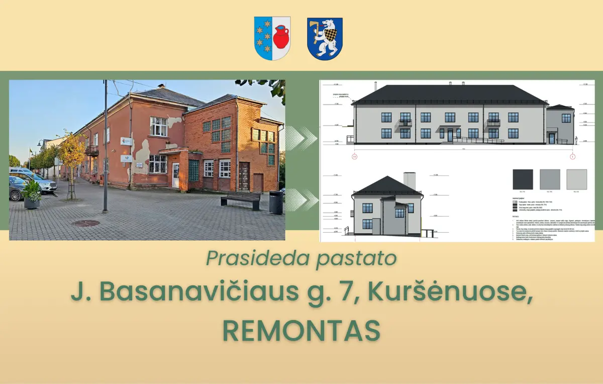 Prasideda pastato J. Basanavičiaus g. 7, Kuršėnuose, kapitalinis remontas